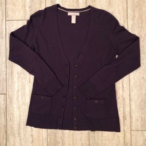 EUC banana republic plum colored cardigan